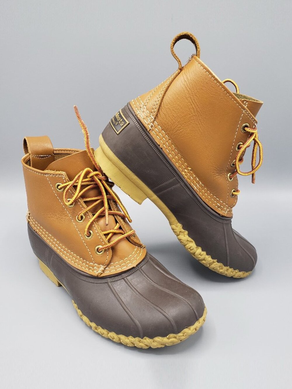 LL Bean 6" Unlined Duck Boots Women Size 7 Medium Outdoor Rain Made in Maine USA
